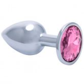 PLUG EM METAL CROMADO COLOR ROSA SENSUAL LOVE