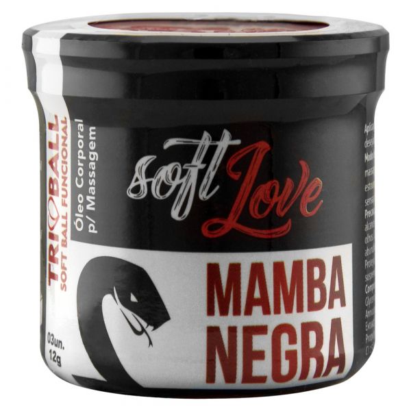 SOFT BALL BOLINHA MAMBA NEGRA 03 UNIDADES SOFT LOVE