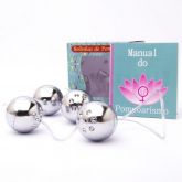KIT BOLINHA DE POMPOAR CROMADA 04 UNIDADES PAU BRASIL