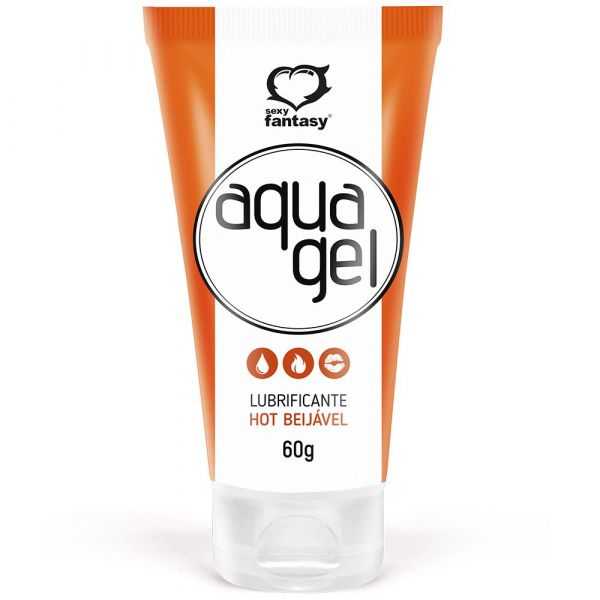 AQUA GEL LUBRIFICANTE BEIJÁVEL HOT 60G SEXY FANTASY