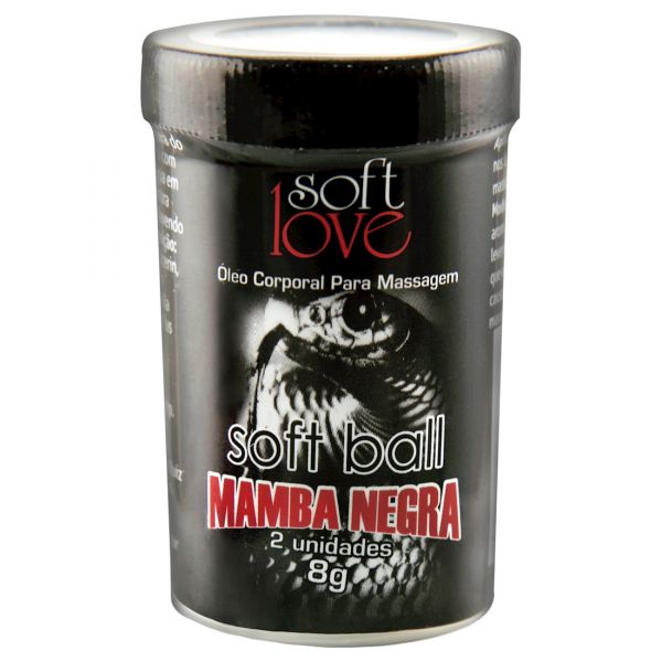 SOFT BALL BOLINHA MAMBA NEGRA 8G 02 UNIDADES SOFT LOVE