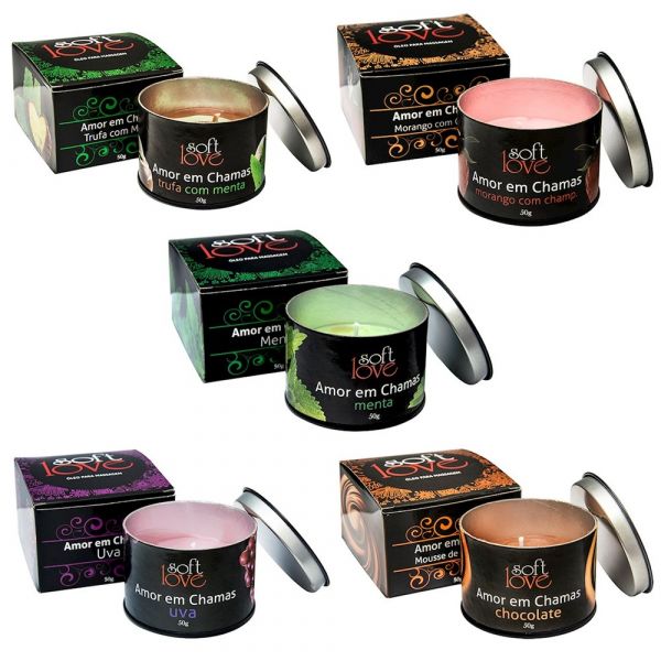 AMOR EM CHAMAS VELA HOT BEIJÁVEL 50G SOFT LOVE